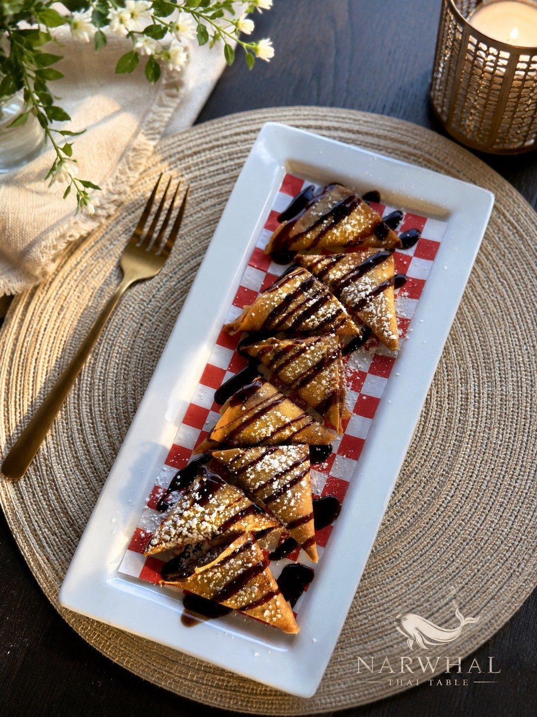 Banana Samosa (กล้วยทอดแป้งกรอบ) — Dessert at Narwhal Thai Table, Huntington Beach