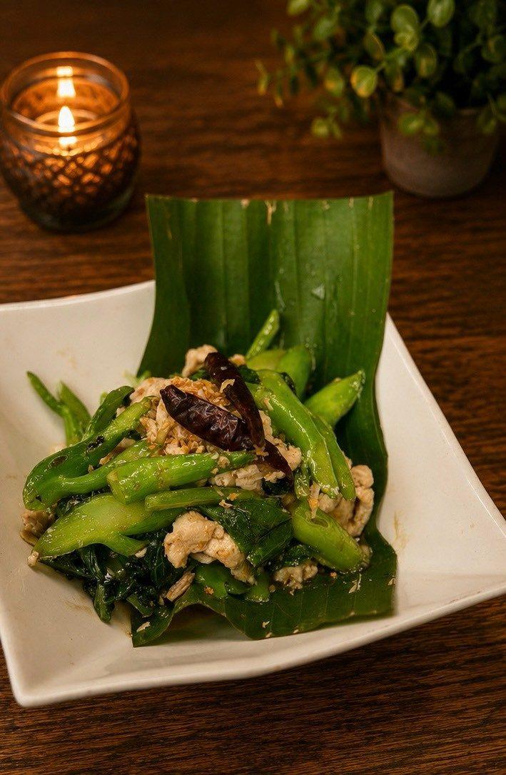Chinese Broccoli (ผัดคะน้า) — À La Carte at Narwhal Thai Table, Huntington Beach