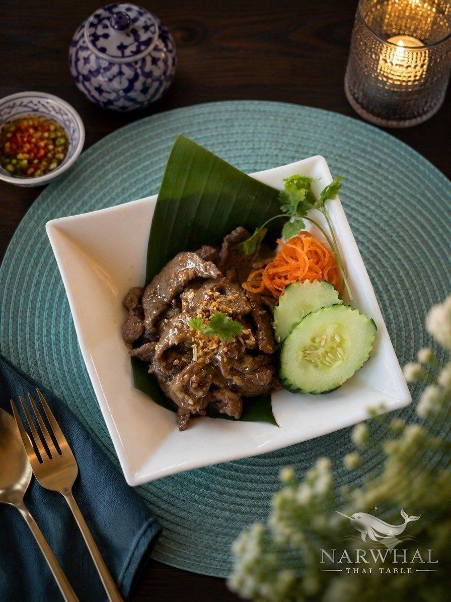 Garlic & Pepper (ผัดกระเทียมพริกไทย) — À La Carte at Narwhal Thai Table, Huntington Beach