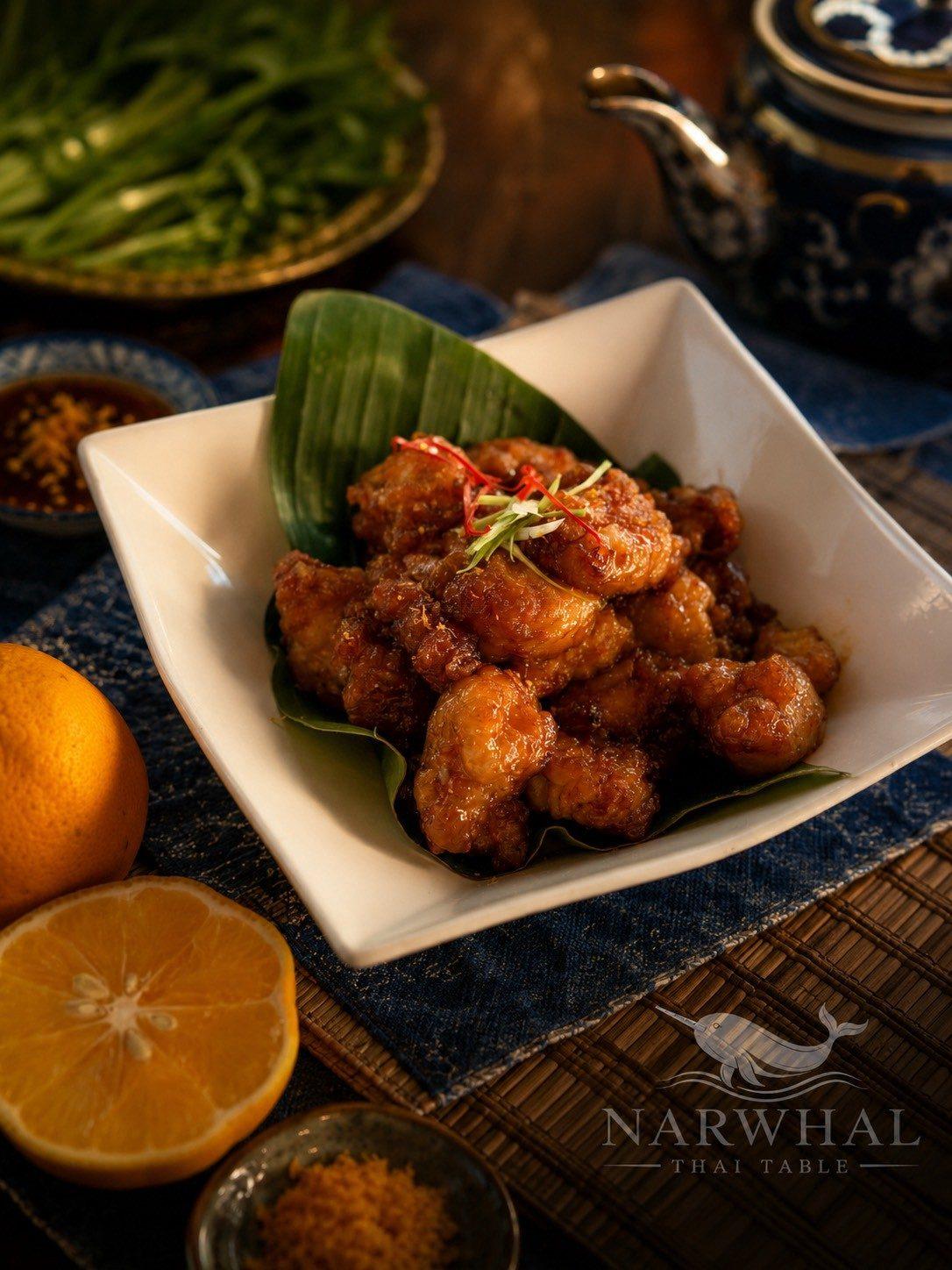 Orange Chicken (ไก่ผัดซอสส้ม) — Appetizers at Narwhal Thai Table, Huntington Beach