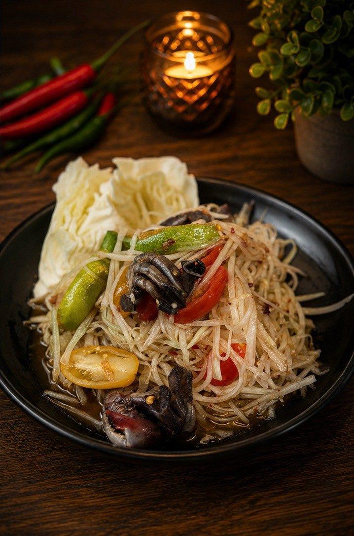 Som Tum · Black Crab (ส้มตำไทย ปูเค็ม) — Salads at Narwhal Thai Table, Huntington Beach