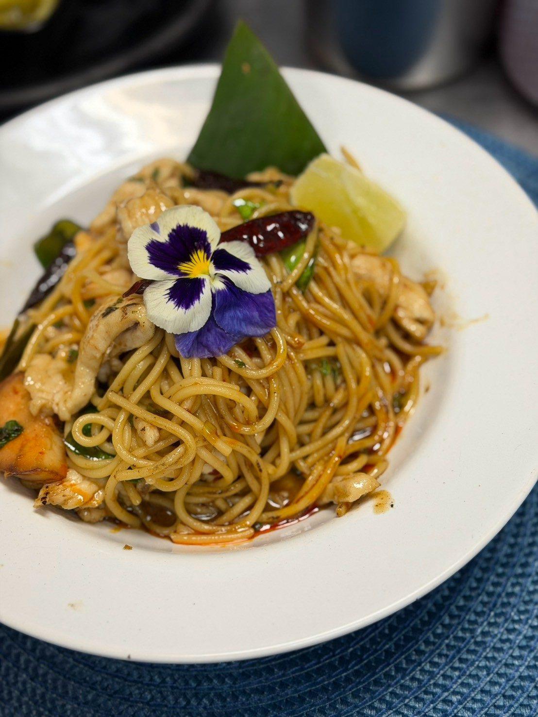 Spaghetti Kee Mao (สปาเก็ตตี้ขี้เมา) — Noodles at Narwhal Thai Table, Huntington Beach