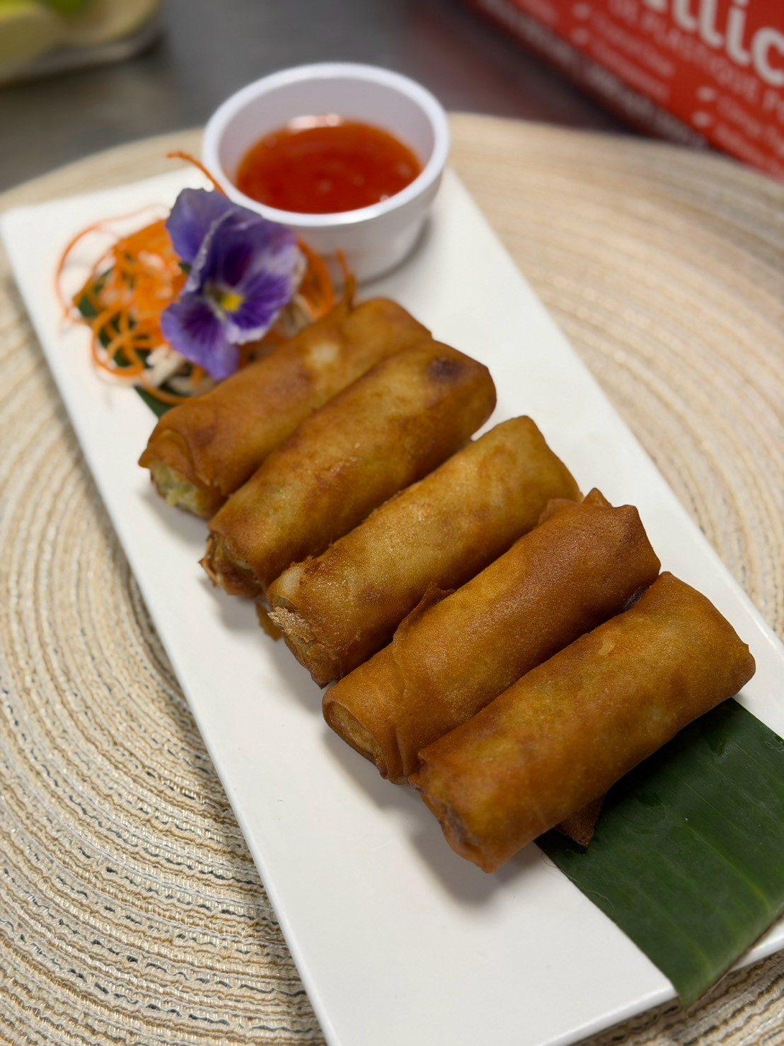 Vegetable Spring Rolls (ปอเปี๊ยะผัก) — Appetizers at Narwhal Thai Table, Huntington Beach