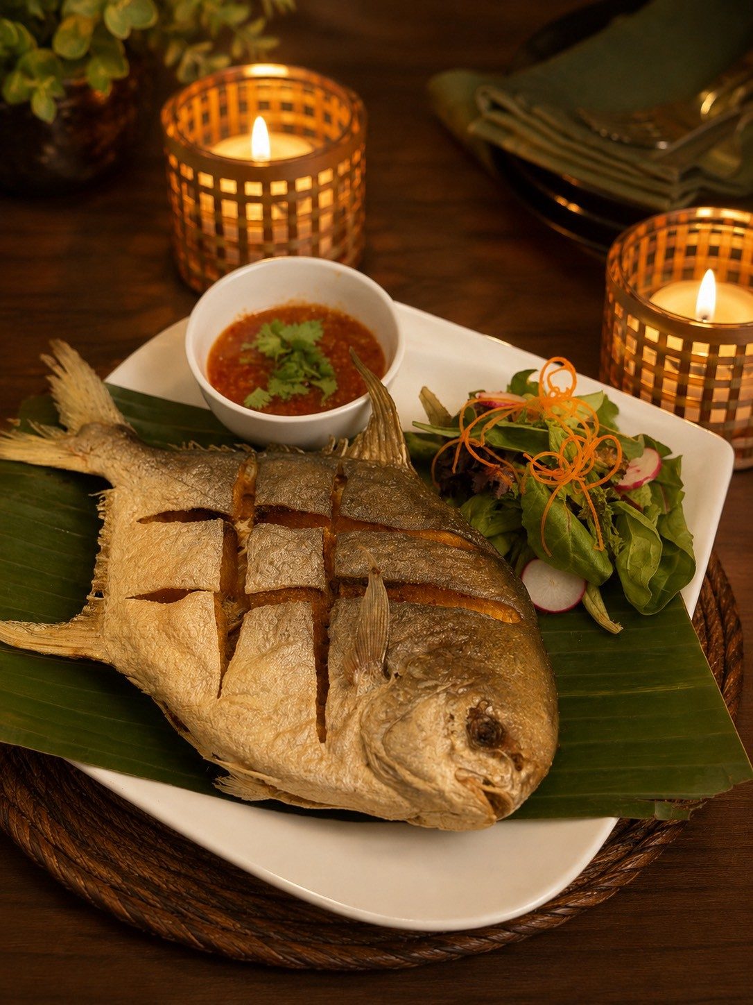 Fried Whole Pompano with chili sauce at Narwhal Thai Table, Huntington Beach
